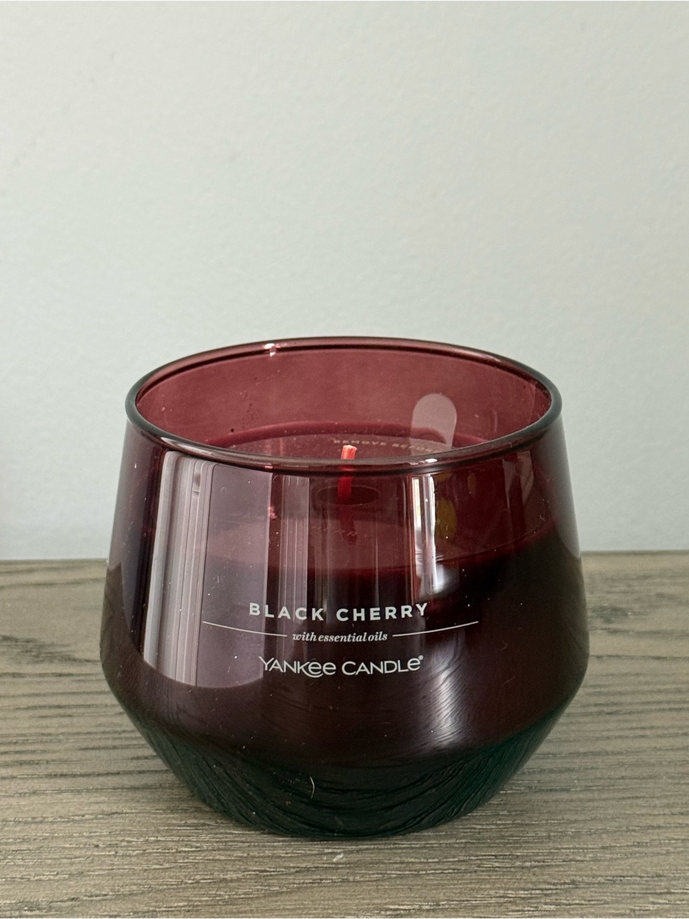 Yankee Candle Black Cherry Deep Burgundy Glass Jar